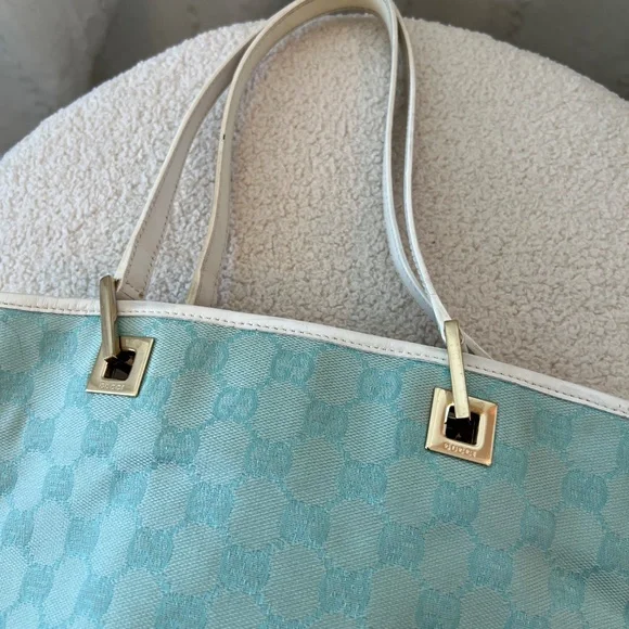 Gucci vintage GG canvas Bucket bag baby blue - Picture 7 of 16